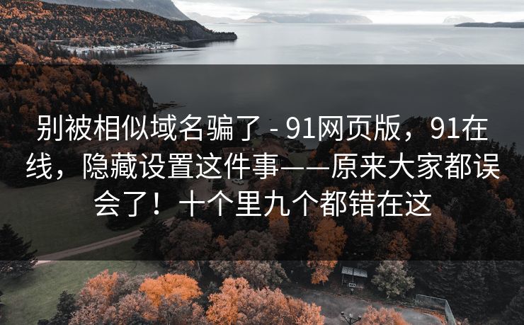 别被相似域名骗了 - 91网页版，91在线，隐藏设置这件事——原来大家都误会了！十个里九个都错在这
